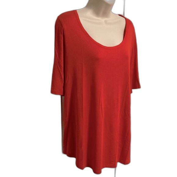 LANE BRYANT Red High Low Round Neck Swing Hem Womens Plus Size 18 20 - Picture 1 of 16